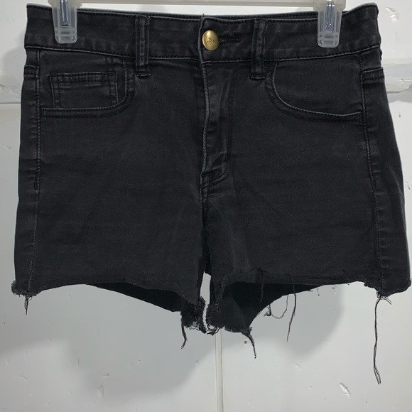 jean shorts with strings hanging